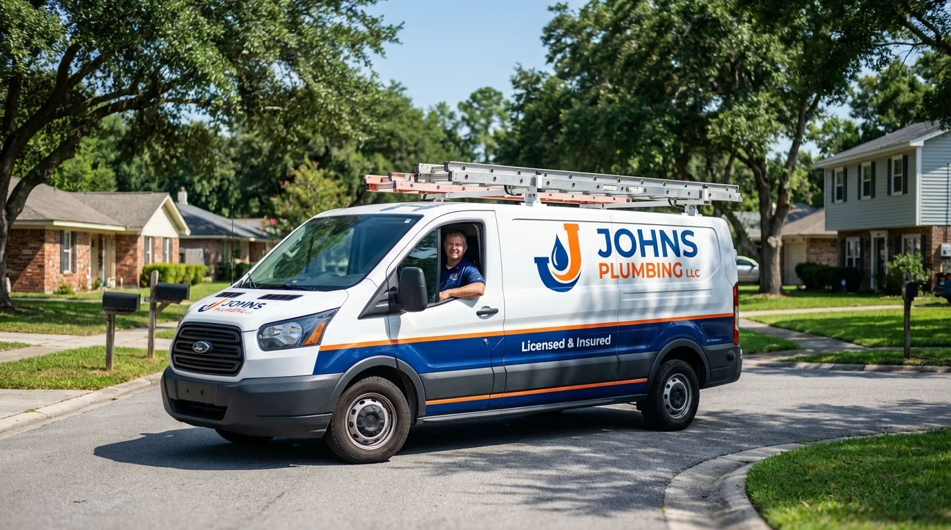 Johns Plumbing LLC service van in Paxton, IL
